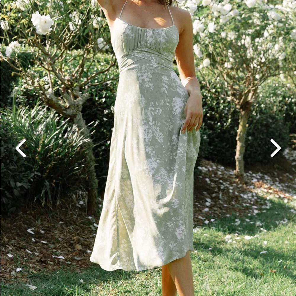 Floral Green Midi Dress